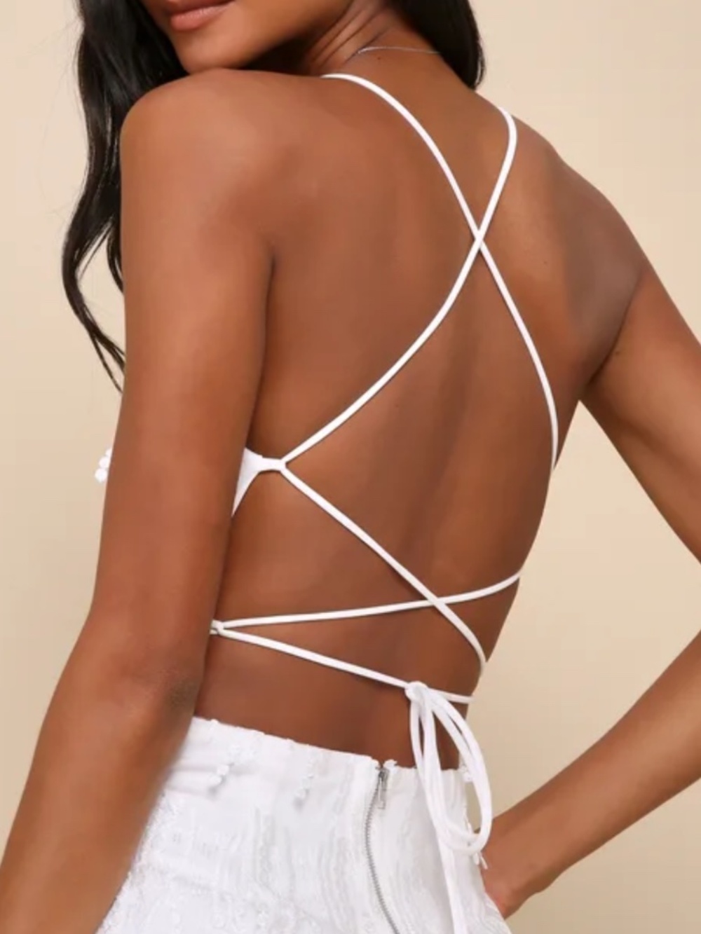 Lulus Making Magic White Fringe Lace-up Mini Dress - Size S - Picture 5 of 6